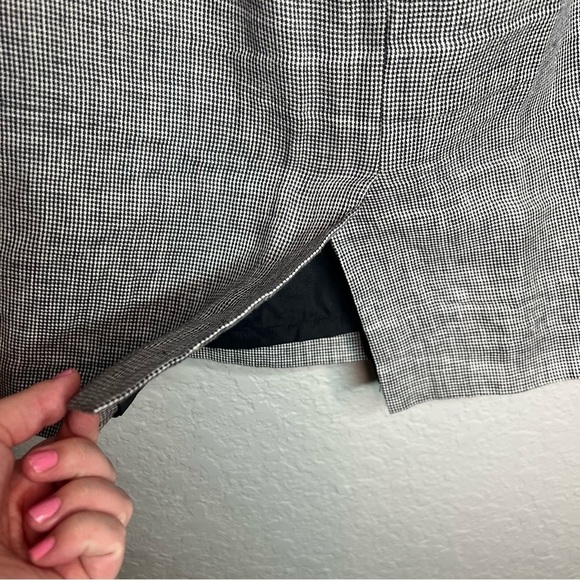 Talbots Black and White Houndstooth Irish Linen Skirt - Picture 5 of 8